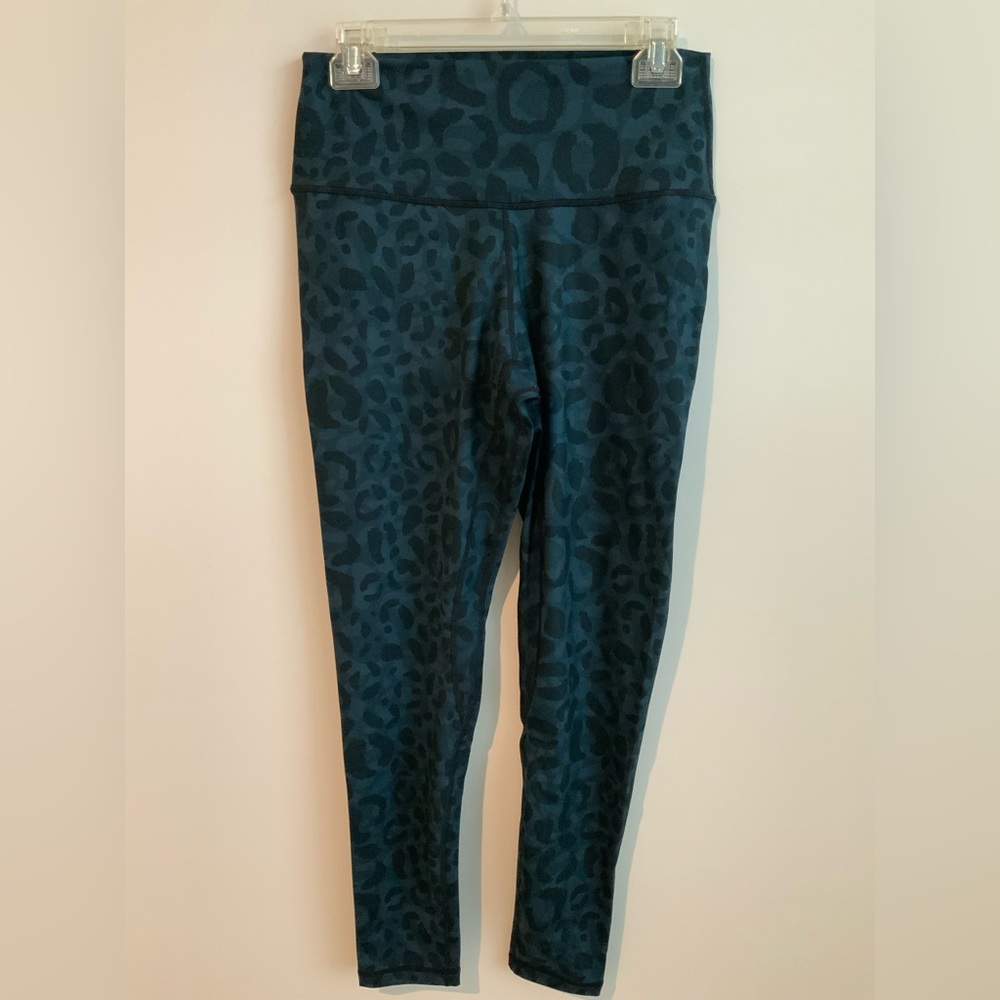 Colorfulkoala High Waisted Leggings Full-Length Yoga Pants( X-Large Cyan Leopard - Picture 3 of 5